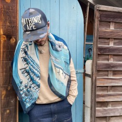 Foulard Bleu Atlantique | Shoru Studio