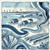 Foulard Bleu Atlantique | Shoru Studio